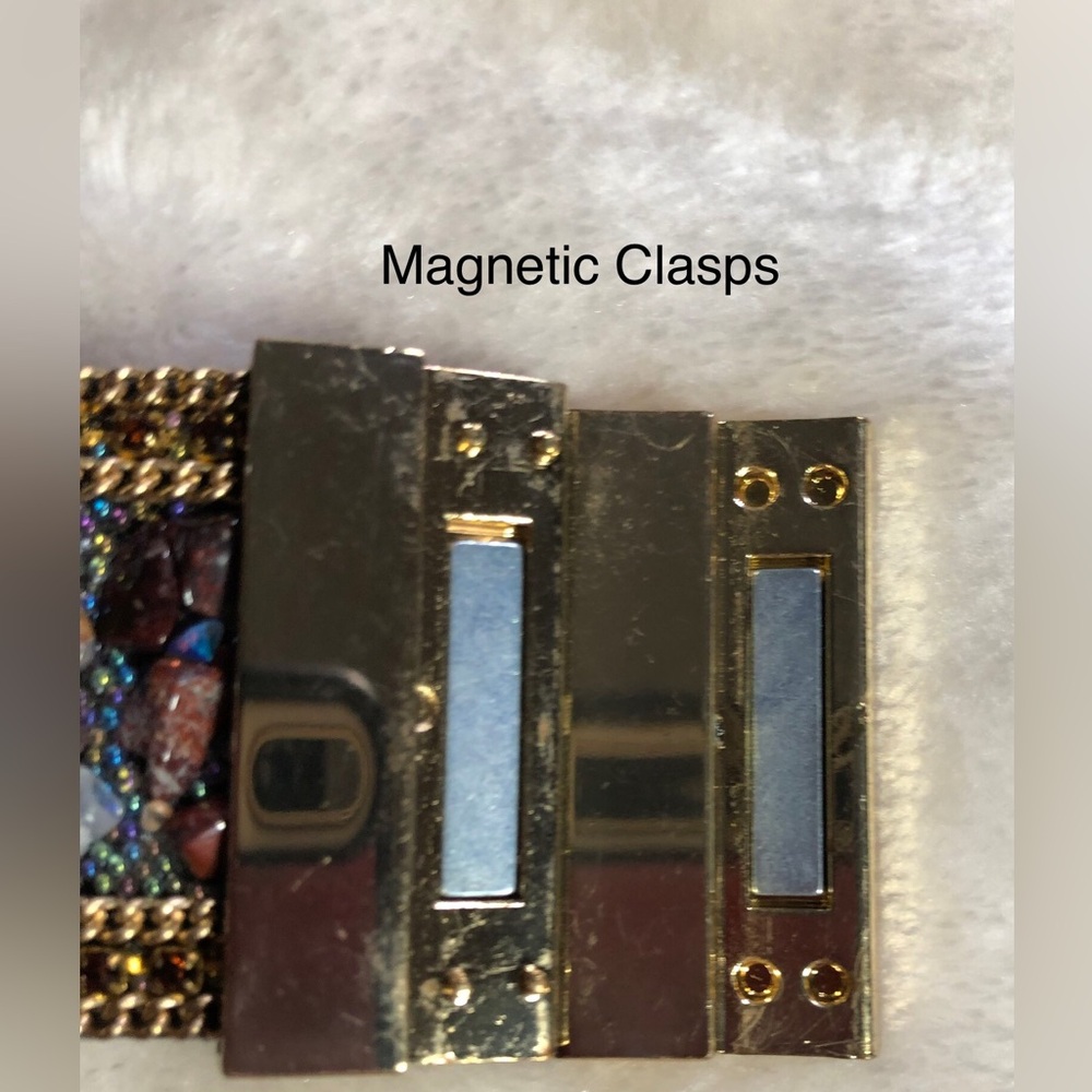 Gorgeous Artisan Gemstone & Leather Bracelet - Picture 10 of 11